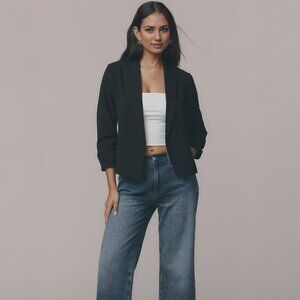 New York & Company Vertigo Long Sleeve Open Blazer Size SMALL/ BLACK